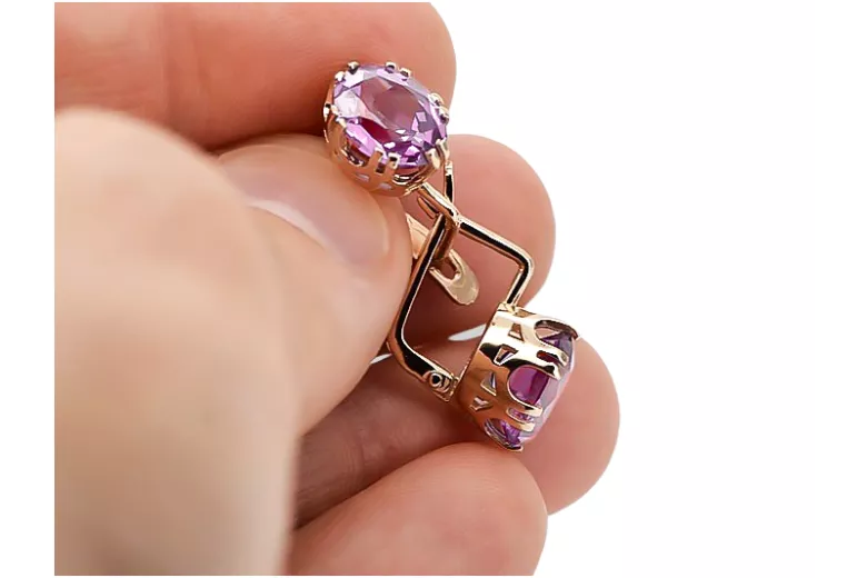 Βίντεο στυλ Κορδόνια Amethyst Original vintage 14k από ροζ χρυσό vec016r